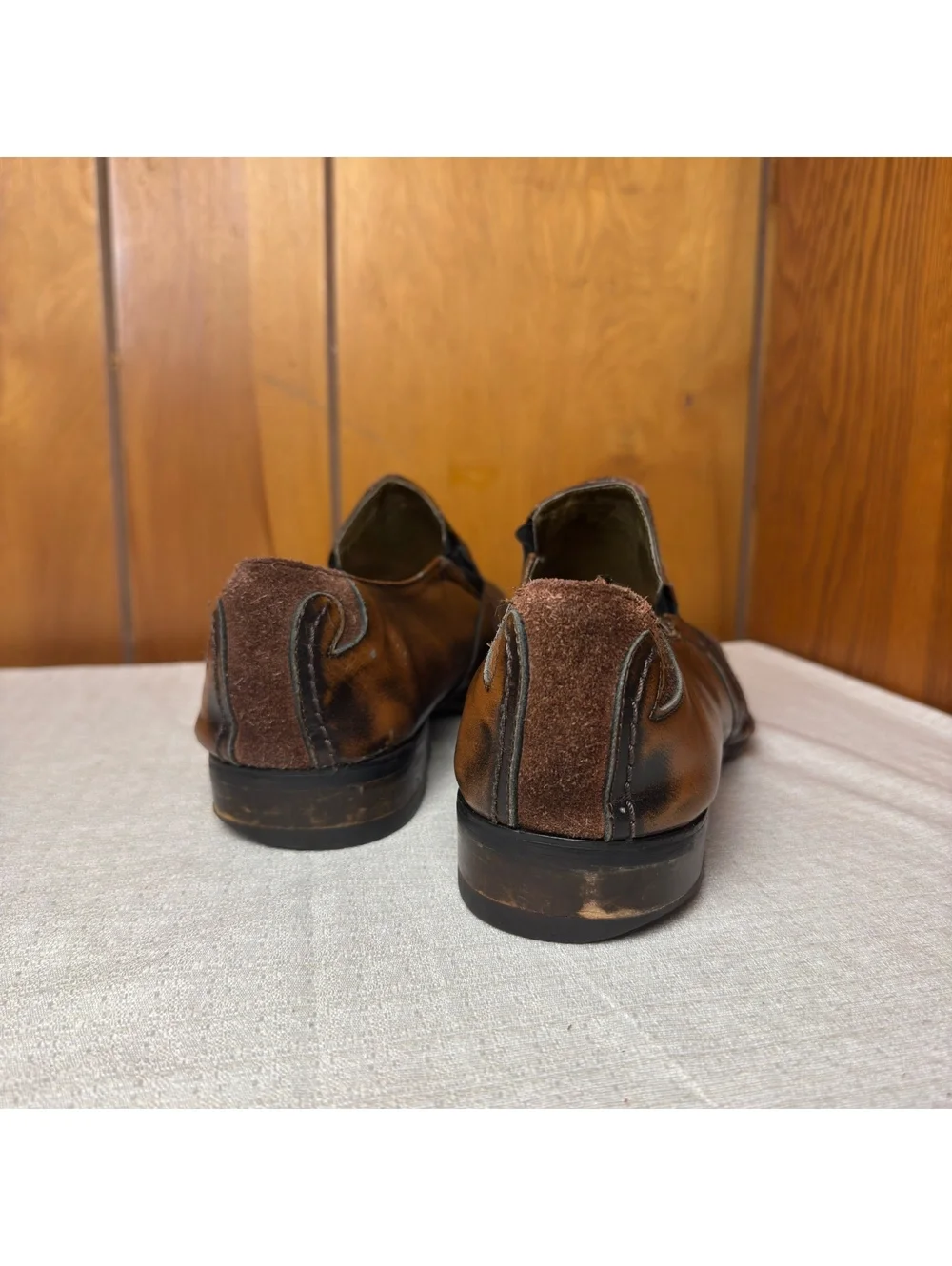Robert Wayne Leather Suede Slip On Loafers Men Size 10 Western Boho Shoes